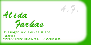 alida farkas business card